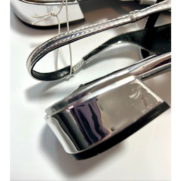 Steve Madden Women's Silver Anyaa  Slingback Double Strap Flats Metallic Size 6. - Picture 5 of 10